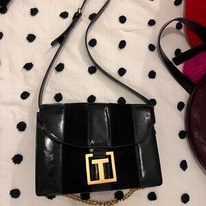 Ted Baker Shoulder Bag Black Leather and Suede
